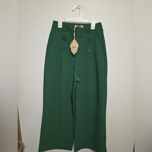 Green High-Waisted Trousers